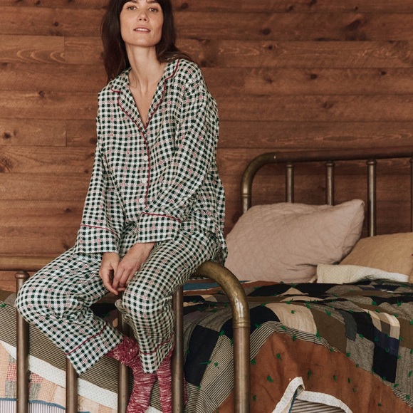 THE GREAT. Other - THE GREAT. SLEEP SET The Plaid Pajama Top and Pajama Bottoms Pants Winter Pine 1